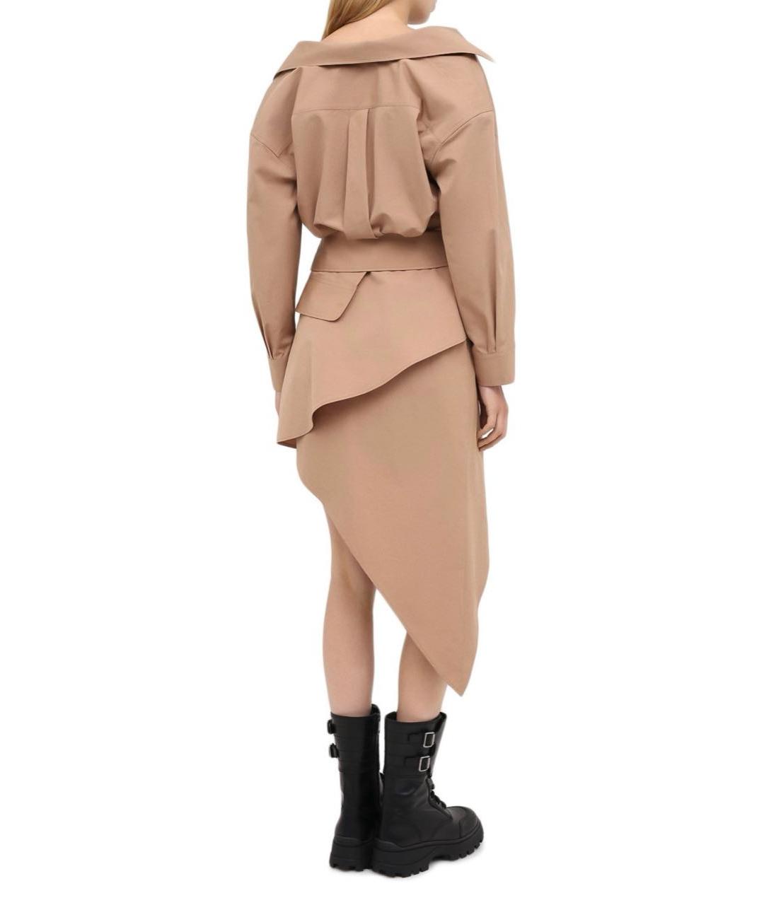 ALEXANDER WANG Бежевое хлопковое повседневное платье, фото 6