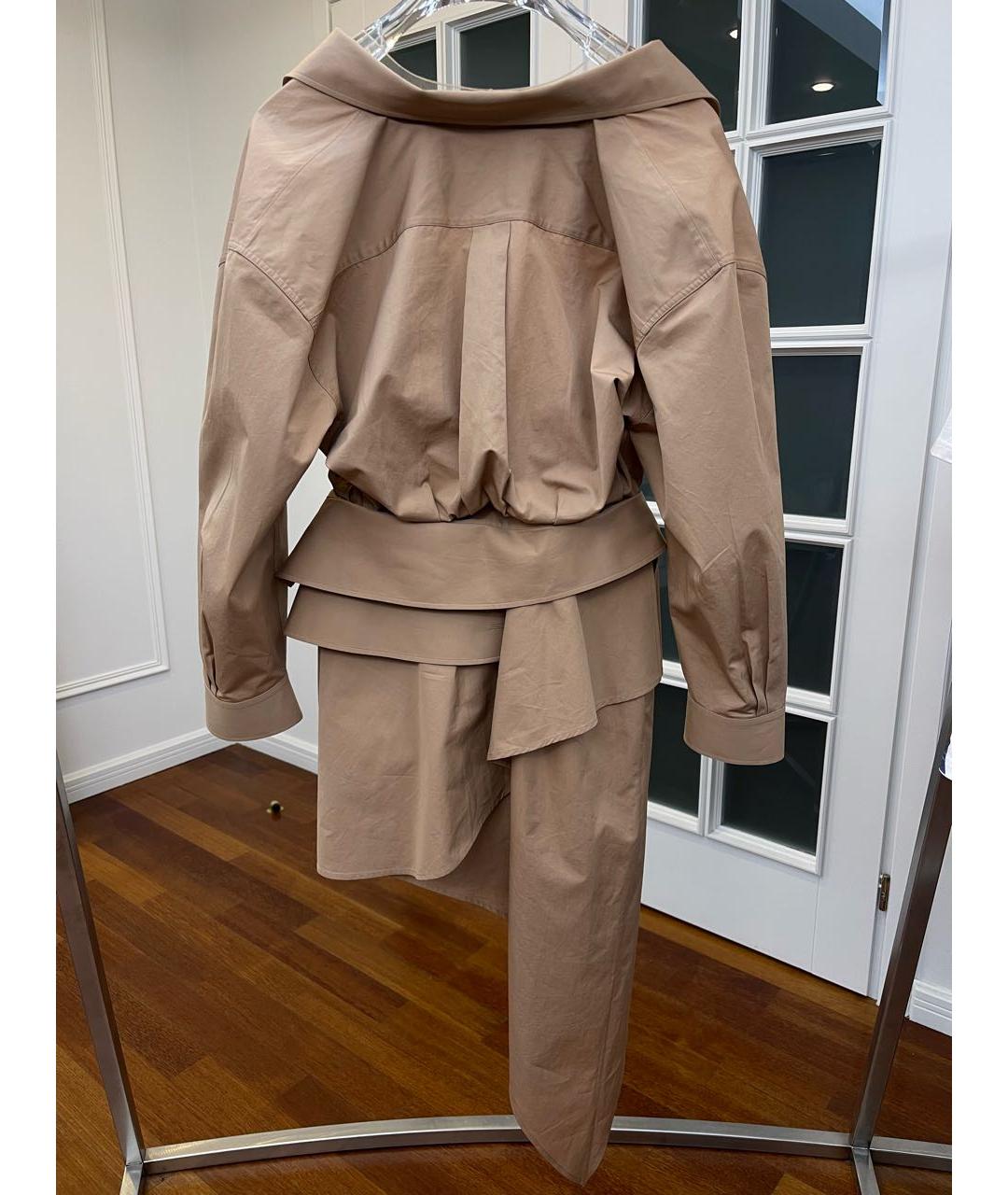 ALEXANDER WANG Бежевое хлопковое повседневное платье, фото 3