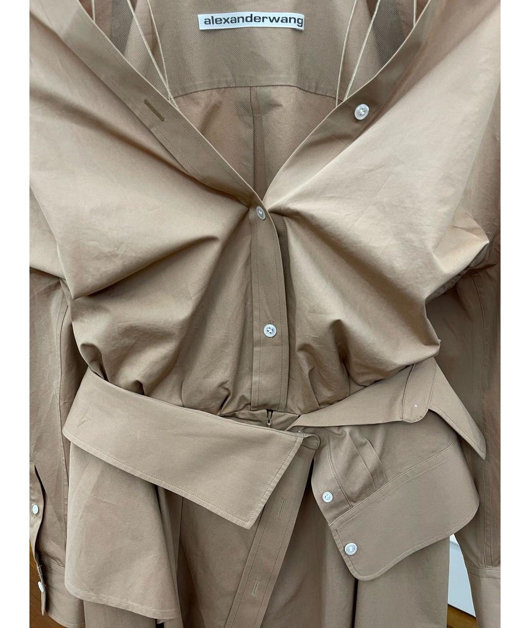 ALEXANDER WANG Бежевое хлопковое повседневное платье, фото 4