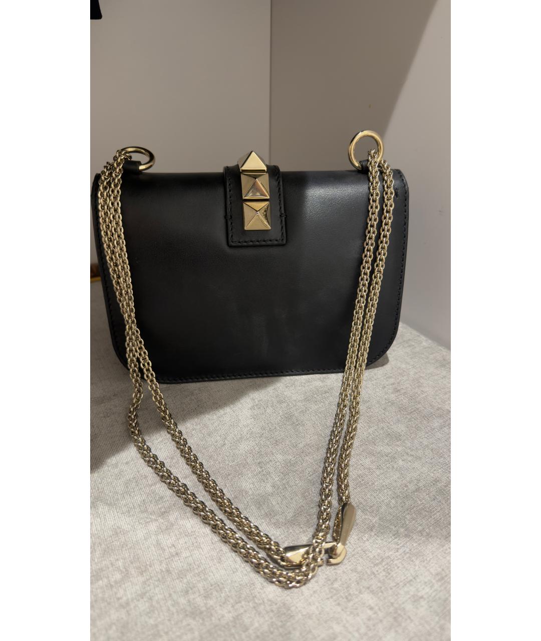 VALENTINO Черная кожаная сумка тоут, фото 3