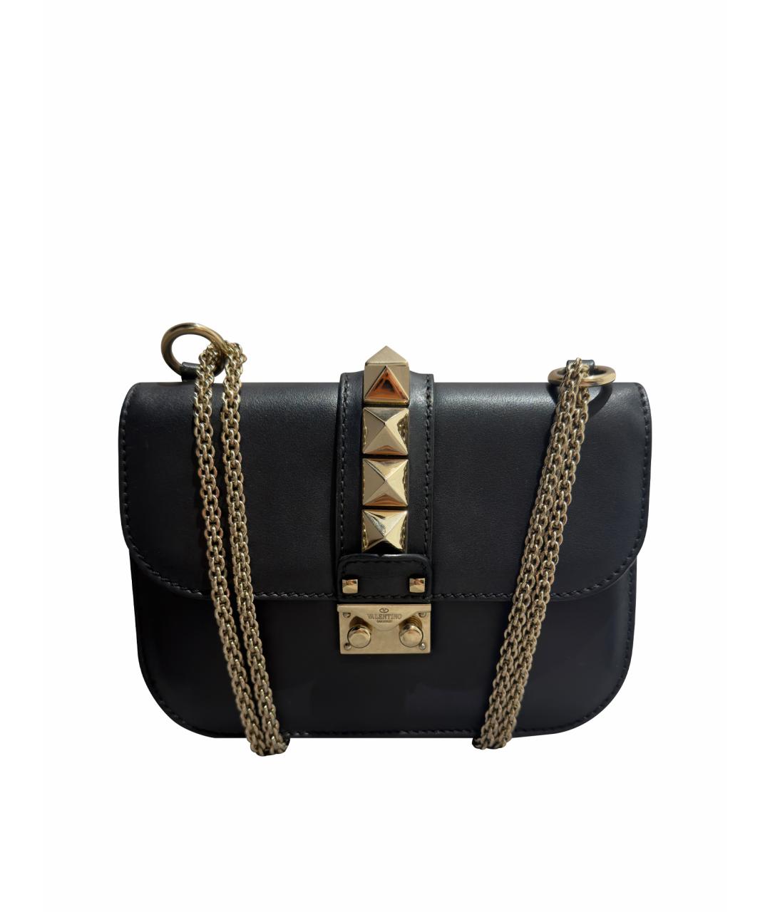 VALENTINO Черная кожаная сумка тоут, фото 1