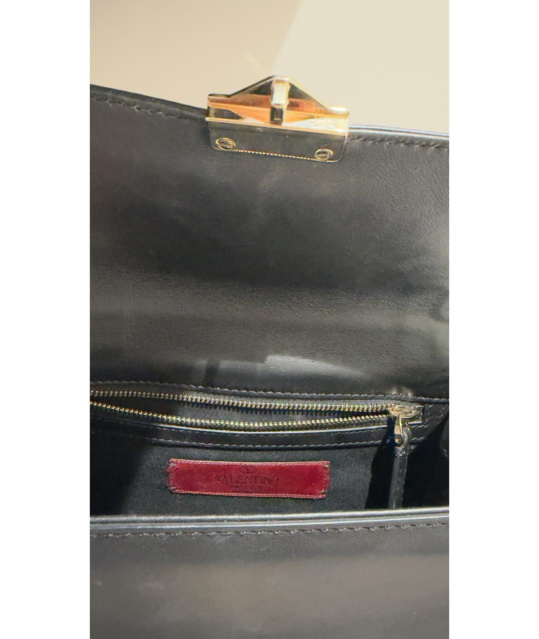 VALENTINO Черная кожаная сумка тоут, фото 4