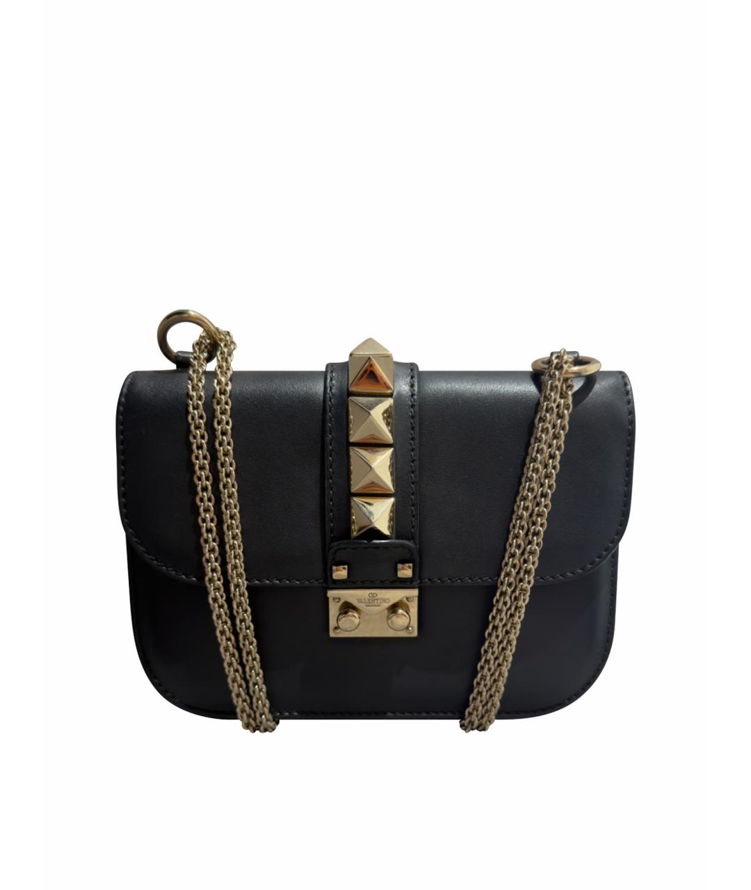 VALENTINO Черная кожаная сумка тоут, фото 5