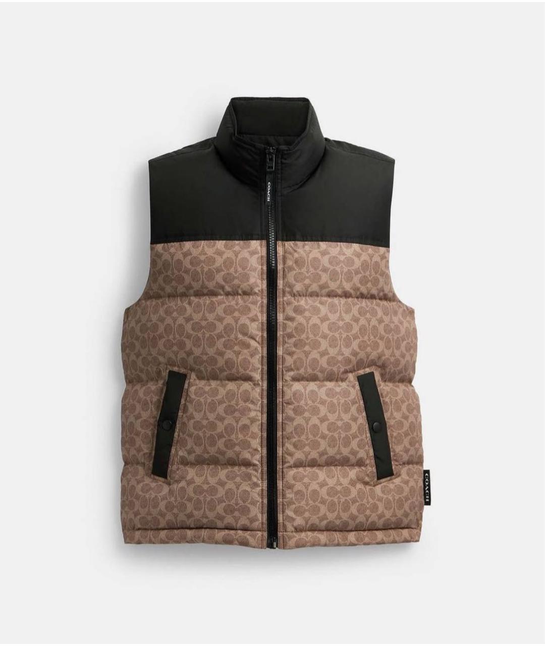 COACH Бежевый полиэстеровый жилет, фото 4