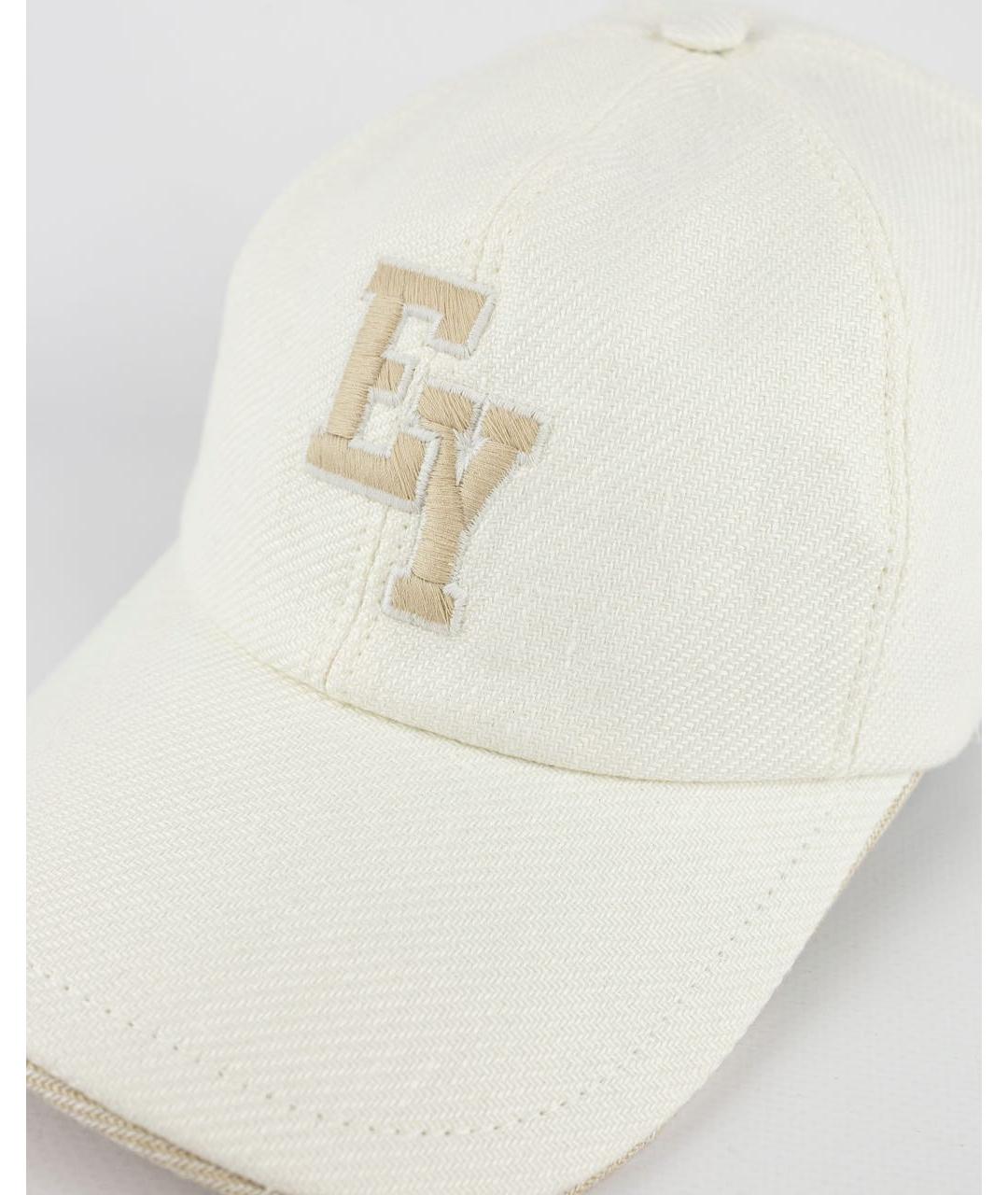 ELEVENTY Белая льняная кепка/бейсболка, фото 3