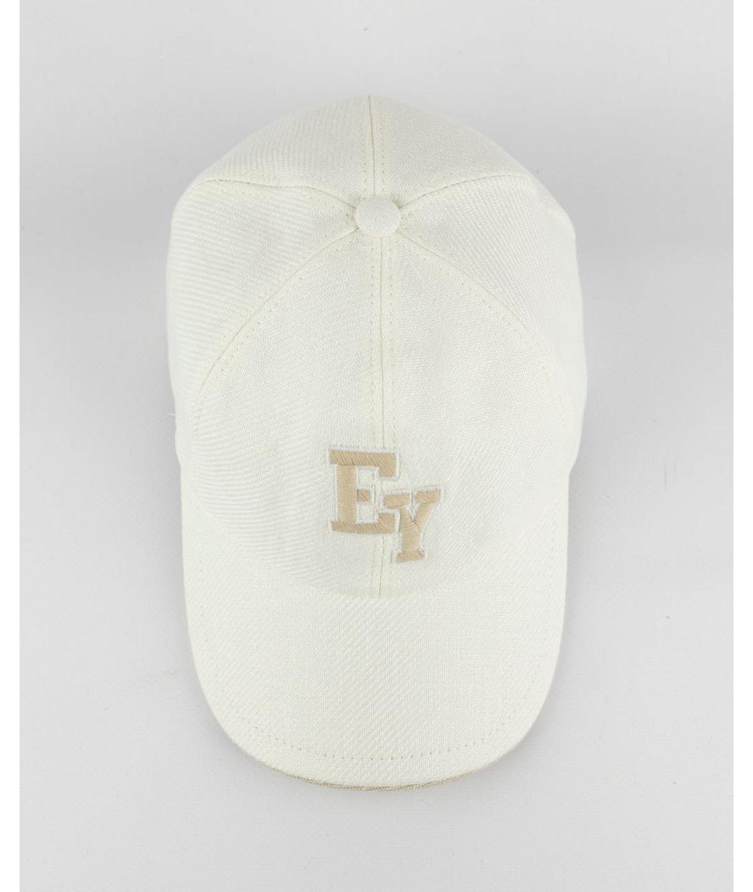 ELEVENTY Белая льняная кепка/бейсболка, фото 2