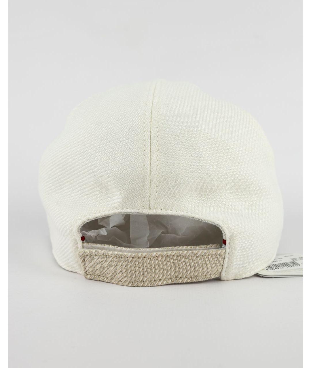 ELEVENTY Белая льняная кепка/бейсболка, фото 5