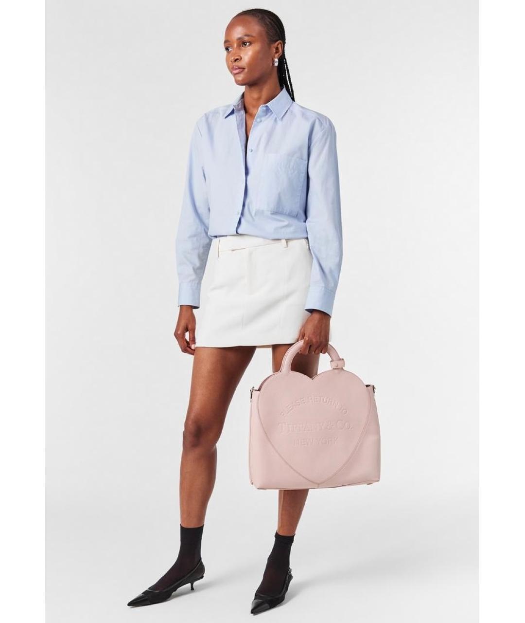 TIFFANY&CO Розовая кожаная сумка тоут, фото 3