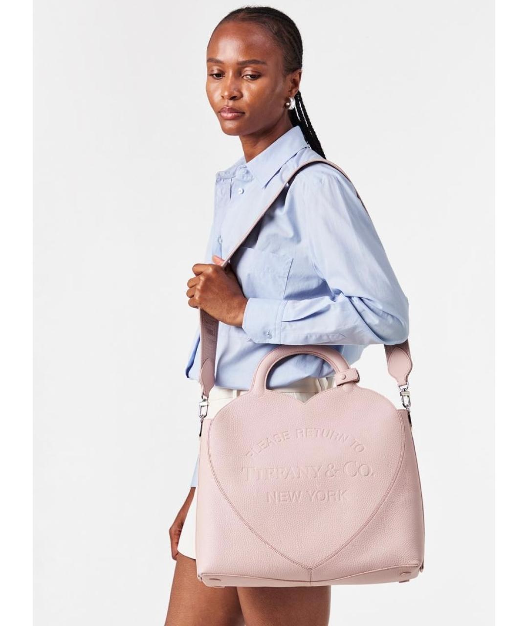 TIFFANY&CO Розовая кожаная сумка тоут, фото 2