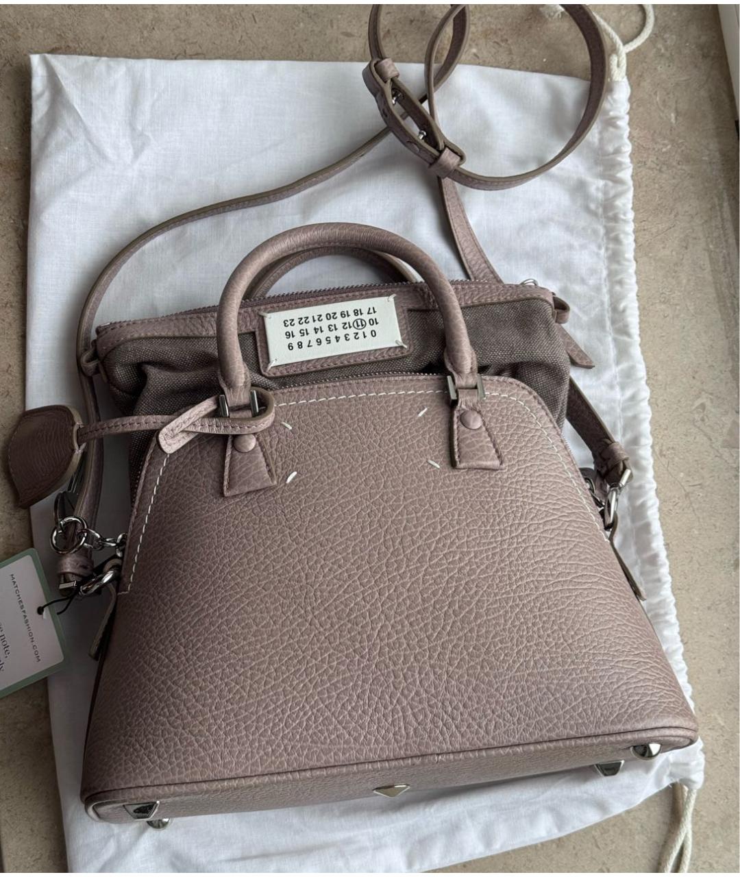 MAISON MARGIELA Бежевая кожаная сумка через плечо, фото 5