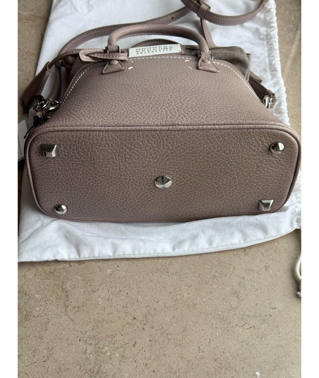 MAISON MARGIELA Бежевая кожаная сумка через плечо, фото 7