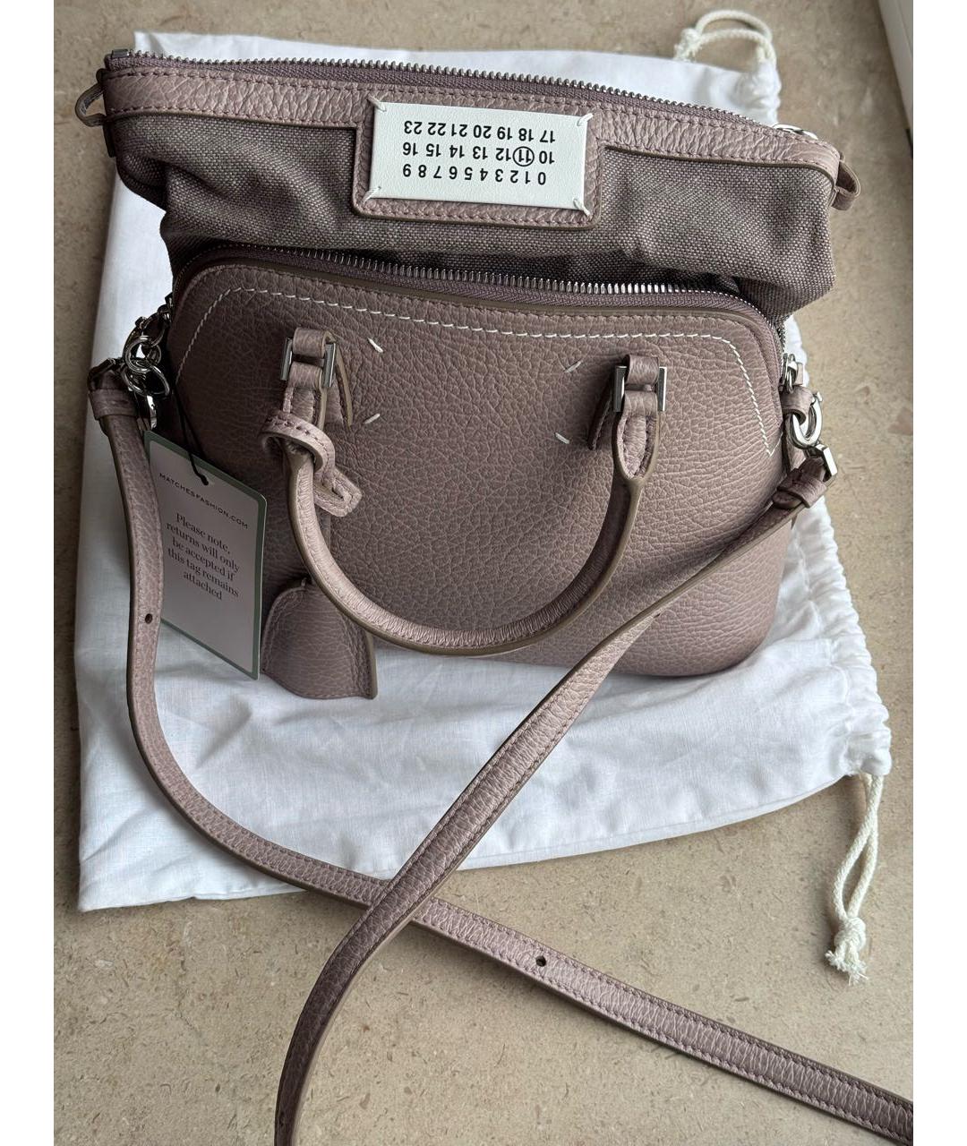 MAISON MARGIELA Бежевая кожаная сумка через плечо, фото 8