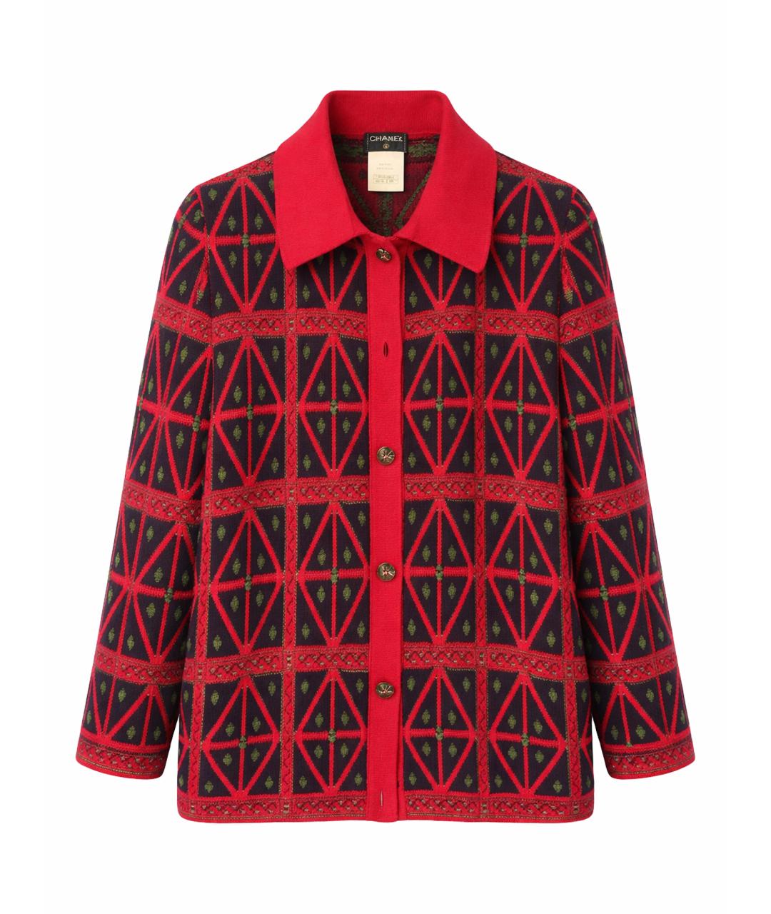 CHANEL Красный кашемировый жакет/пиджак, фото 1