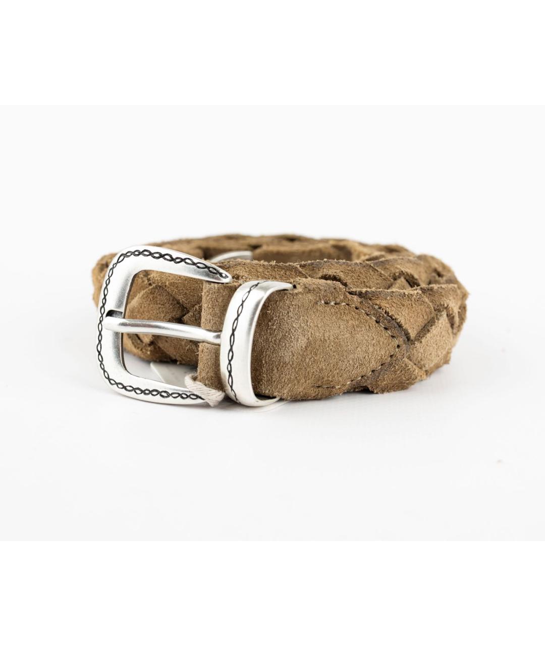 ELEVENTY Бежевый кожаный ремень, фото 5