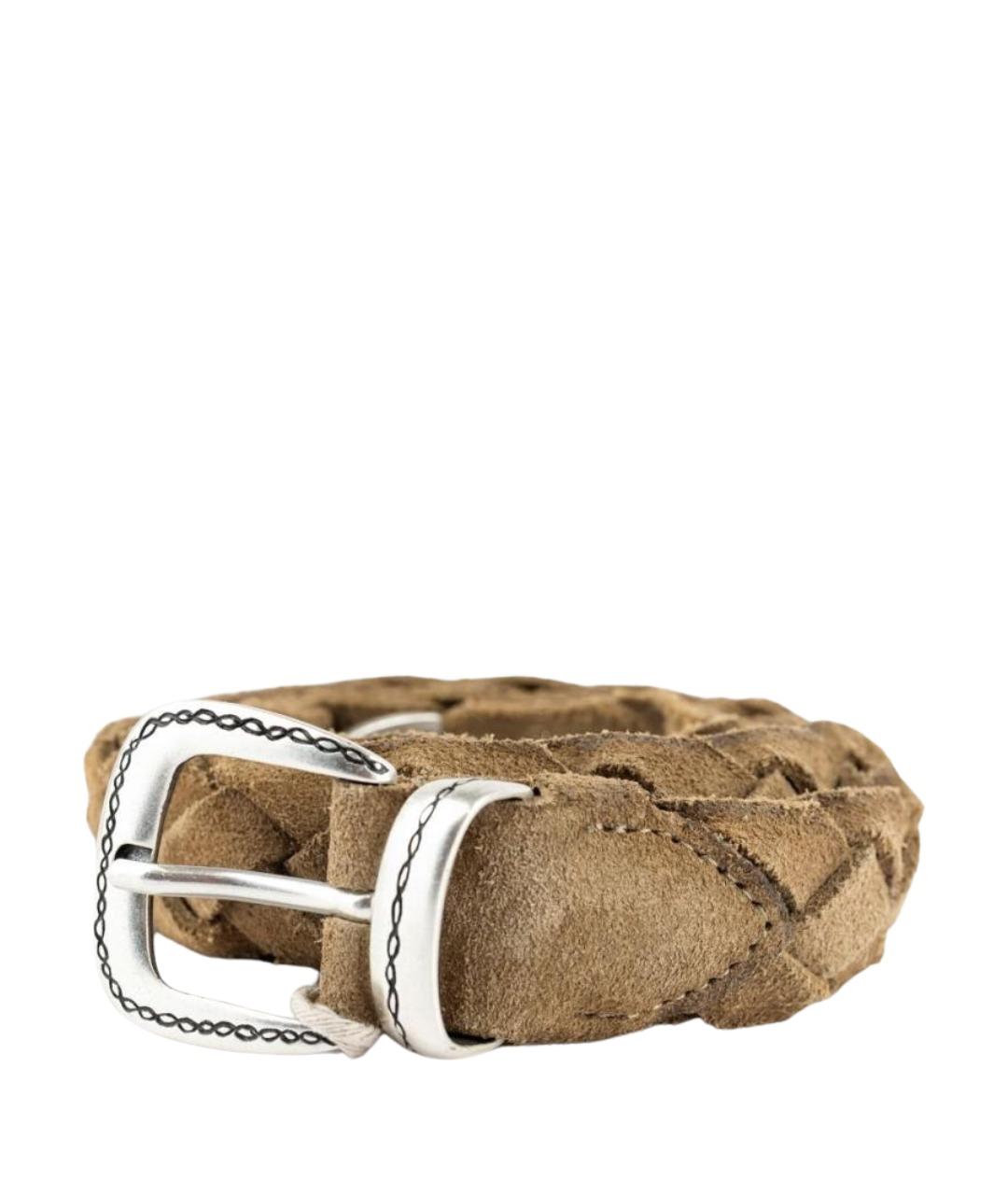 ELEVENTY Бежевый кожаный ремень, фото 1