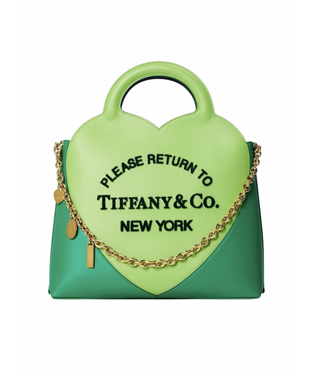 TIFFANY&CO Зеленая кожаная сумка тоут, фото 1