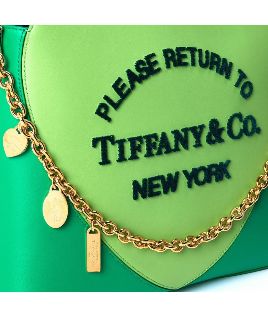 TIFFANY&CO Зеленая кожаная сумка тоут, фото 6