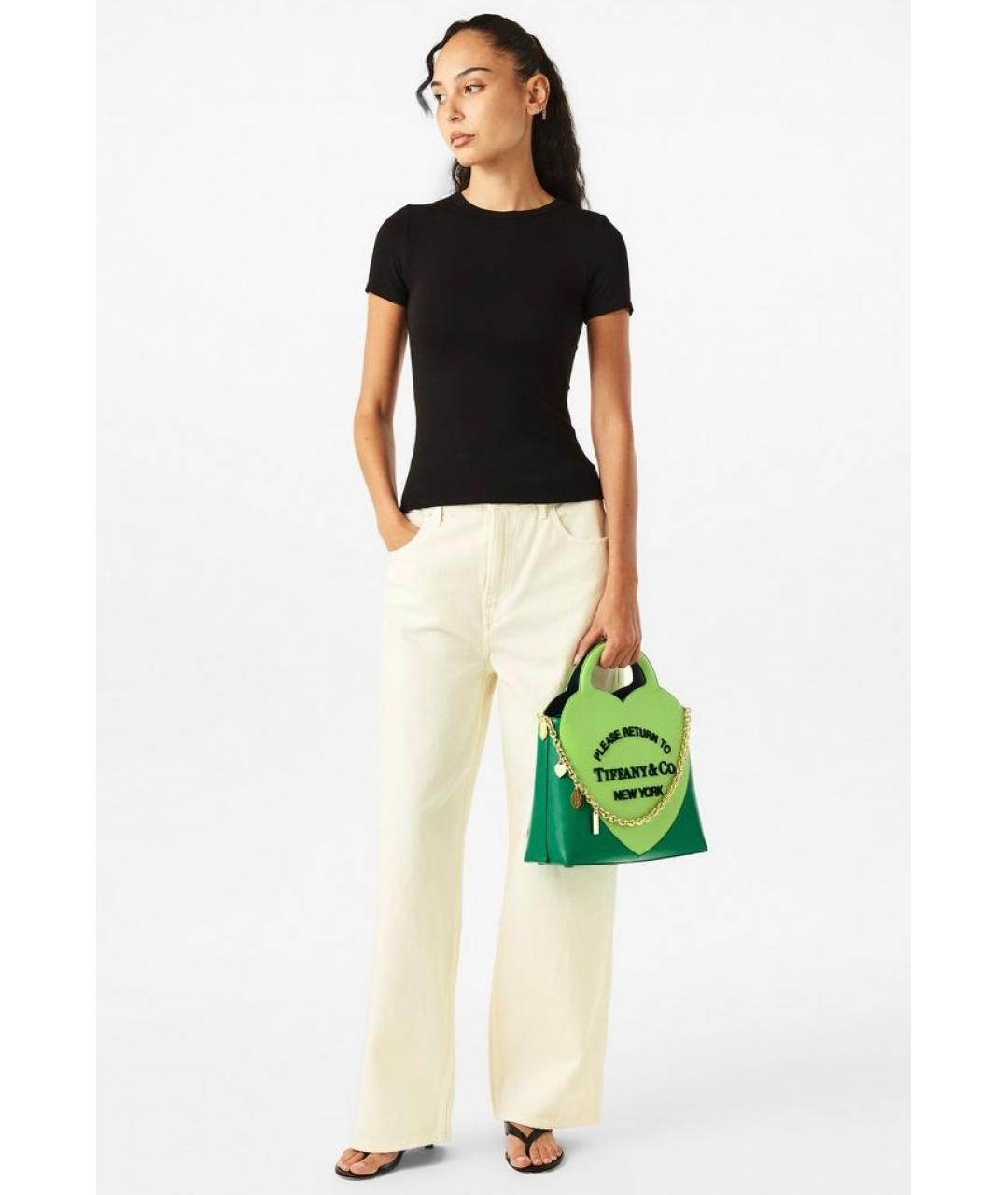 TIFFANY&CO Зеленая кожаная сумка тоут, фото 4