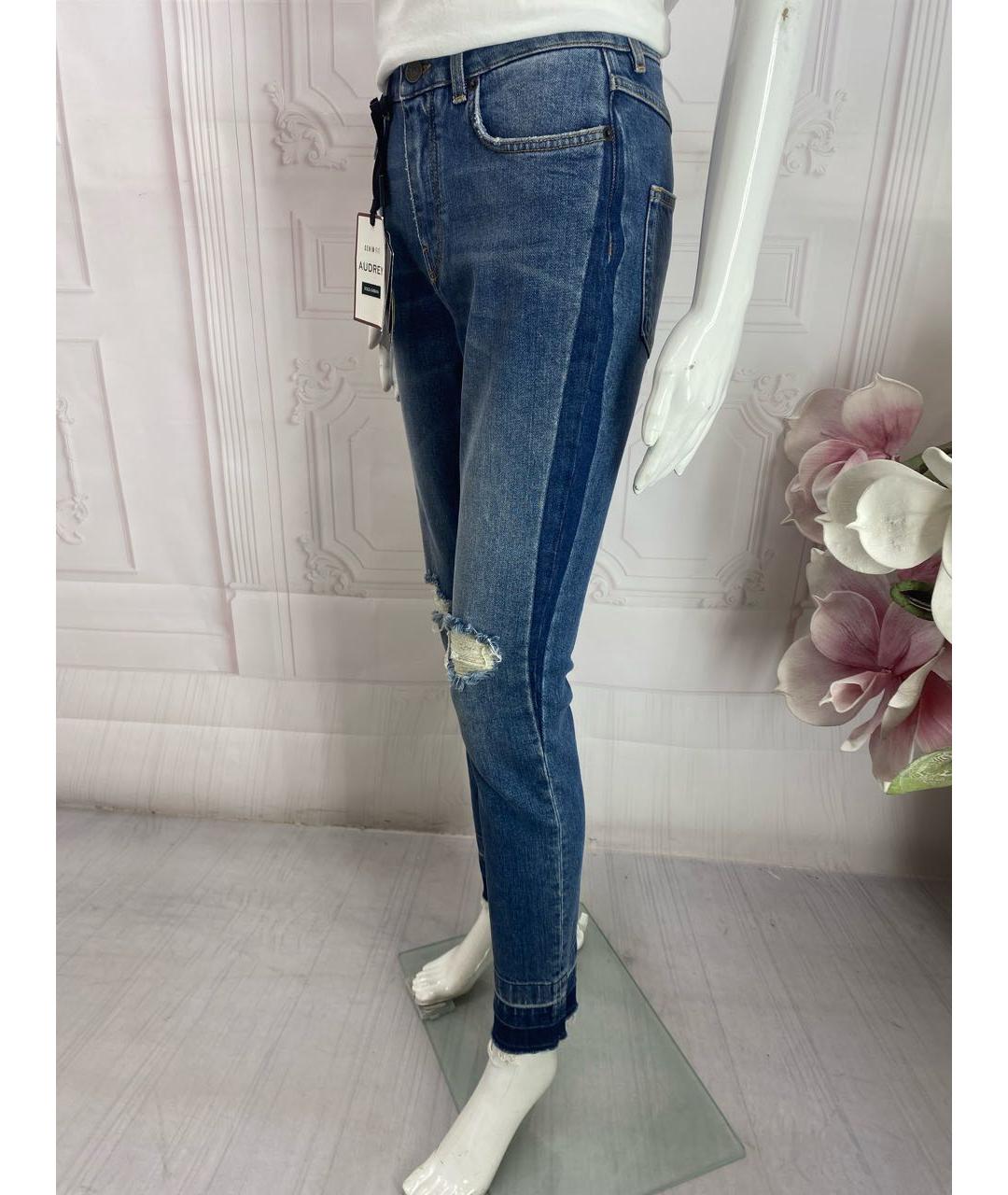 DOLCE&GABBANA Синие хлопко-эластановые джинсы слим, фото 6