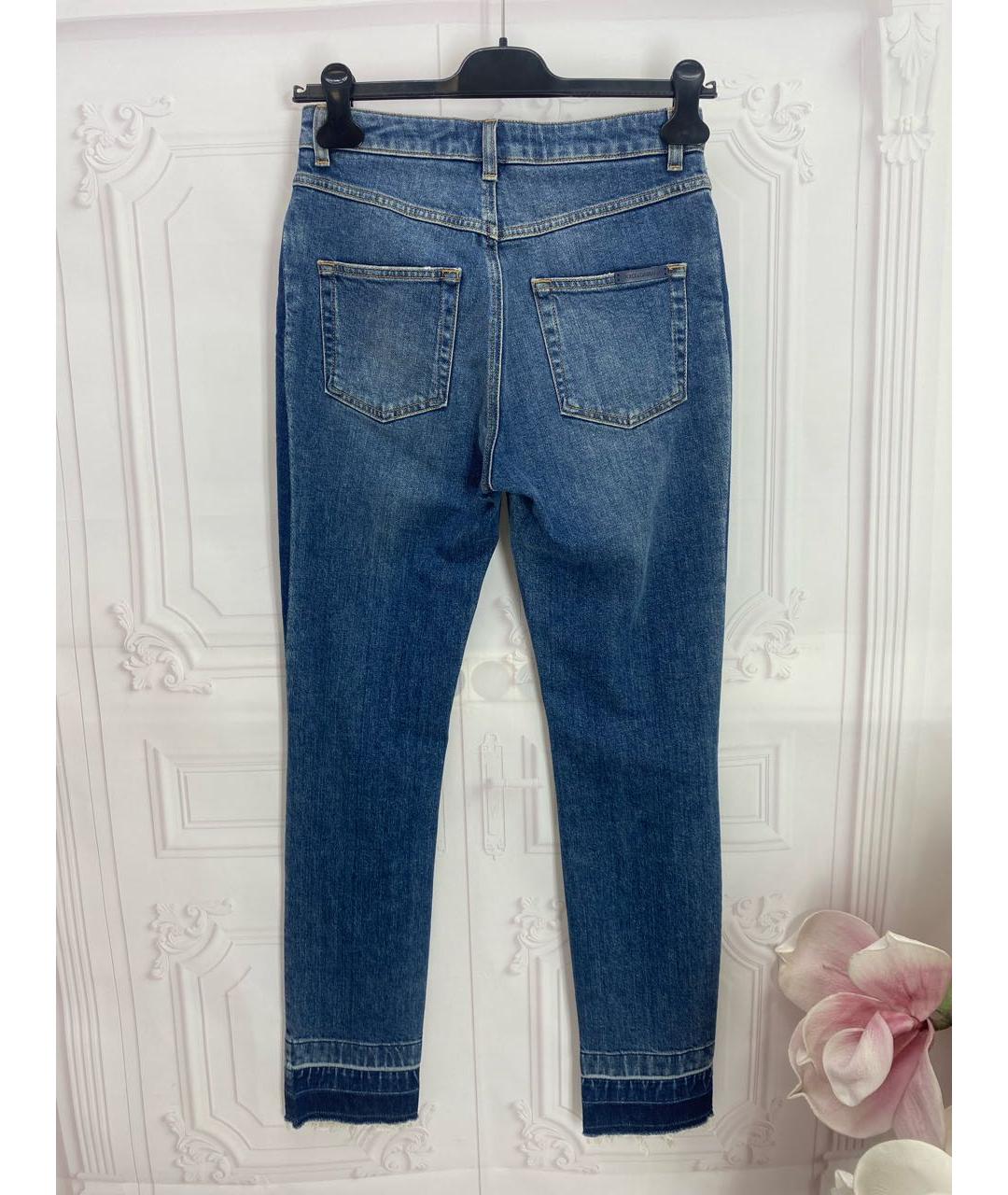 DOLCE&GABBANA Синие хлопко-эластановые джинсы слим, фото 2