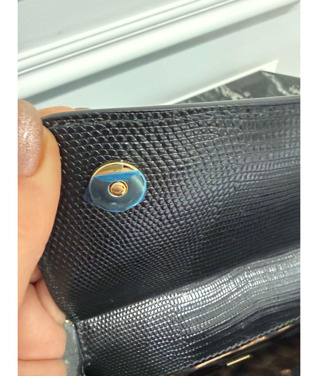 DOLCE&GABBANA Черная кожаная сумка с короткими ручками, фото 6