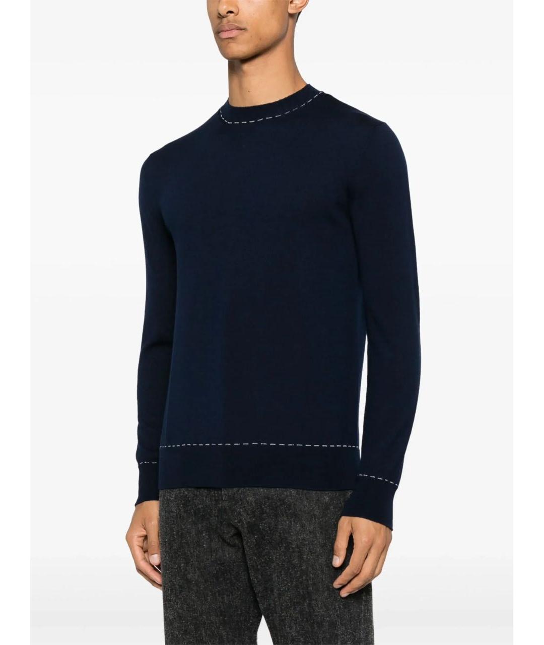 ELEVENTY Темно-синий шерстяной джемпер / свитер, фото 2