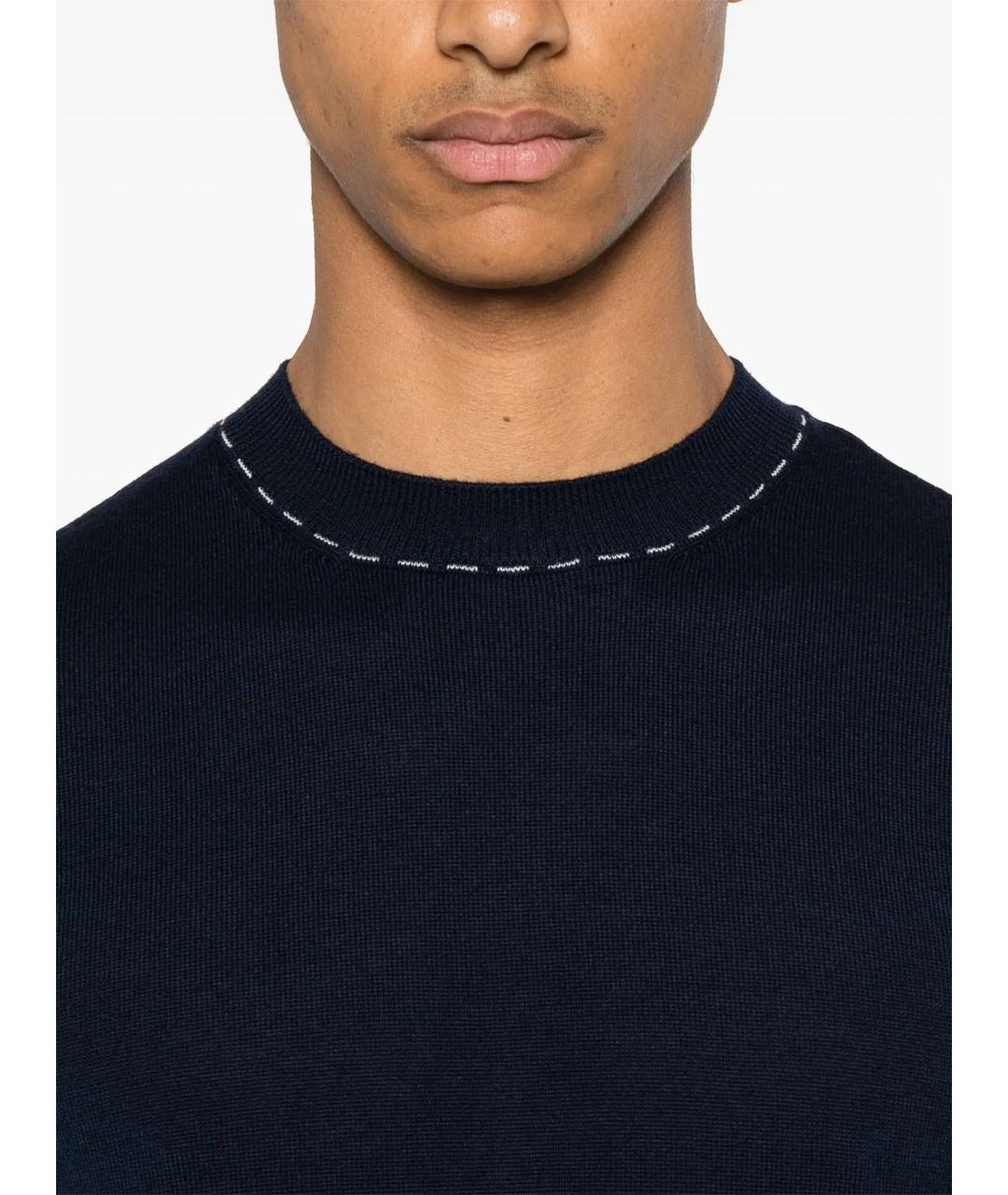 ELEVENTY Темно-синий шерстяной джемпер / свитер, фото 4
