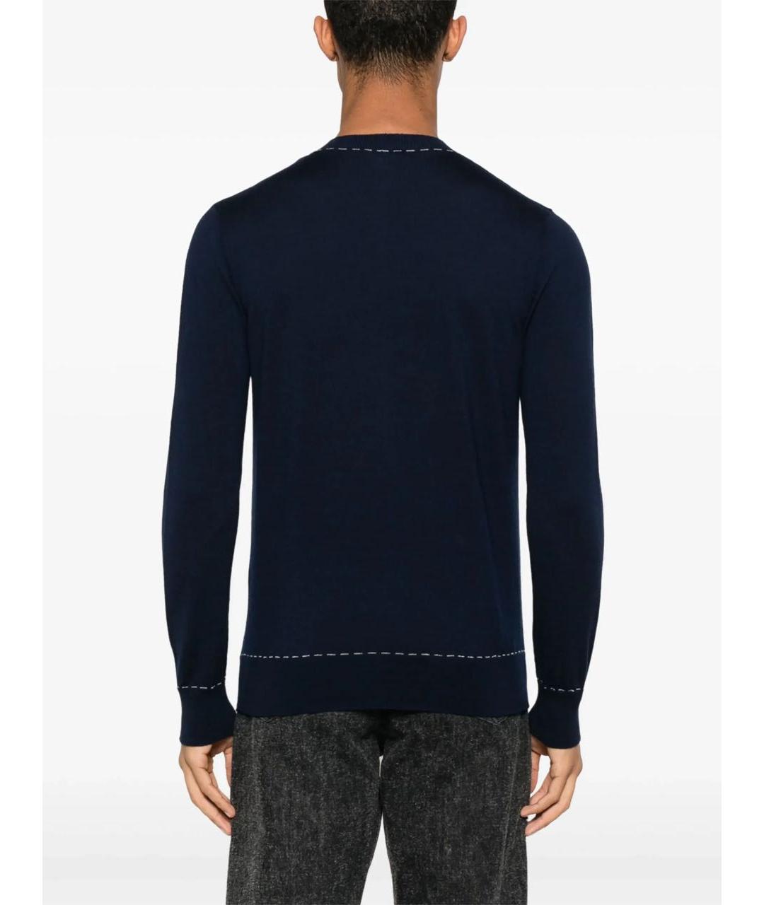 ELEVENTY Темно-синий шерстяной джемпер / свитер, фото 3