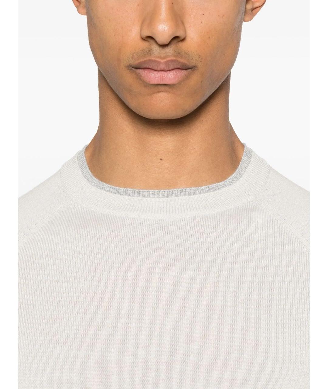 ELEVENTY Белый шерстяной джемпер / свитер, фото 4