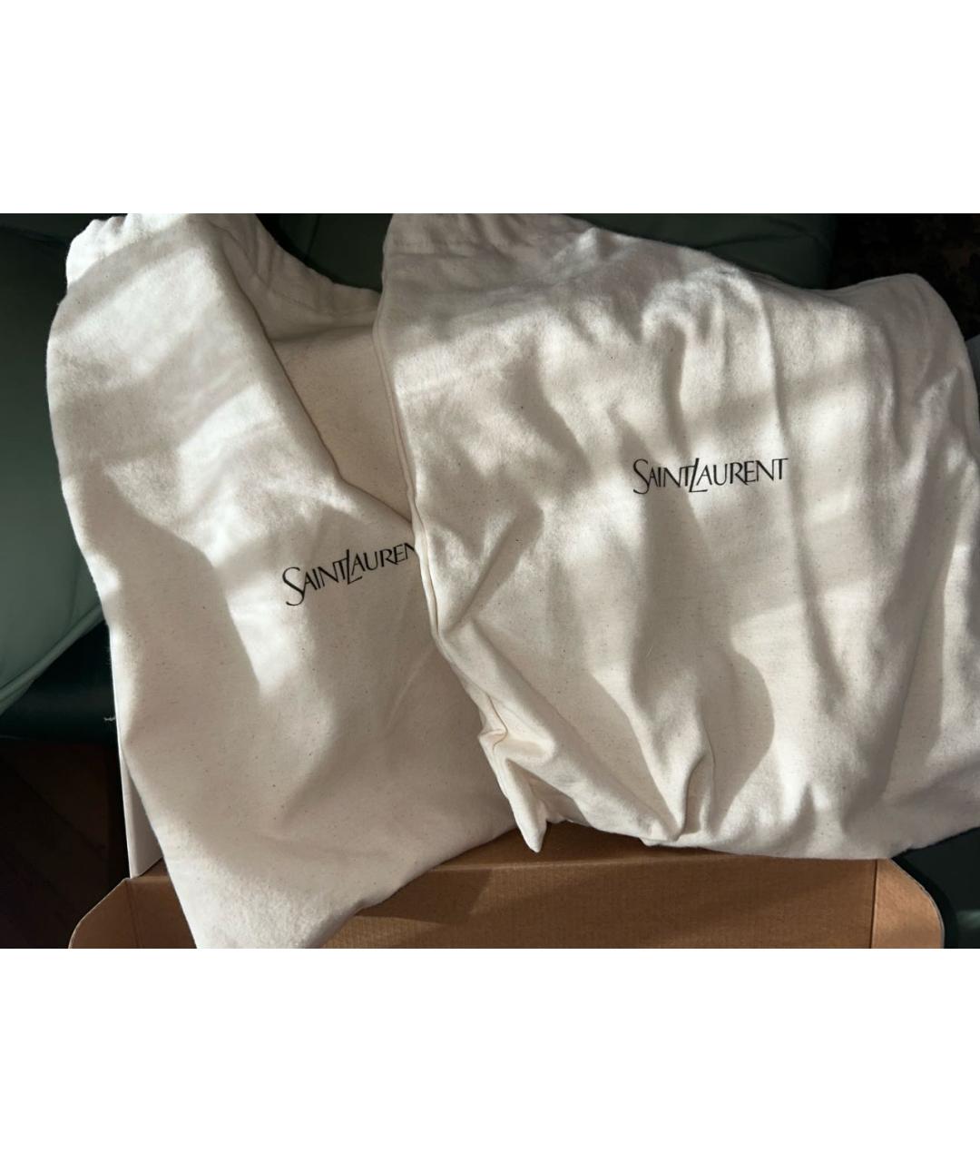 SAINT LAURENT Темно-синие кожаные низкие кроссовки / кеды, фото 7