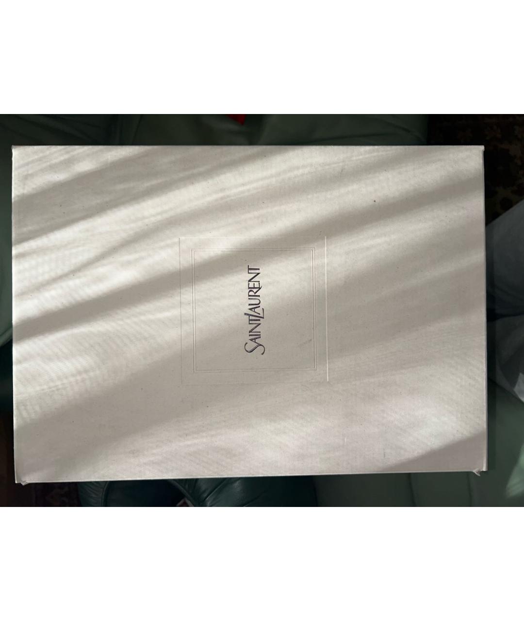 SAINT LAURENT Темно-синие кожаные низкие кроссовки / кеды, фото 5