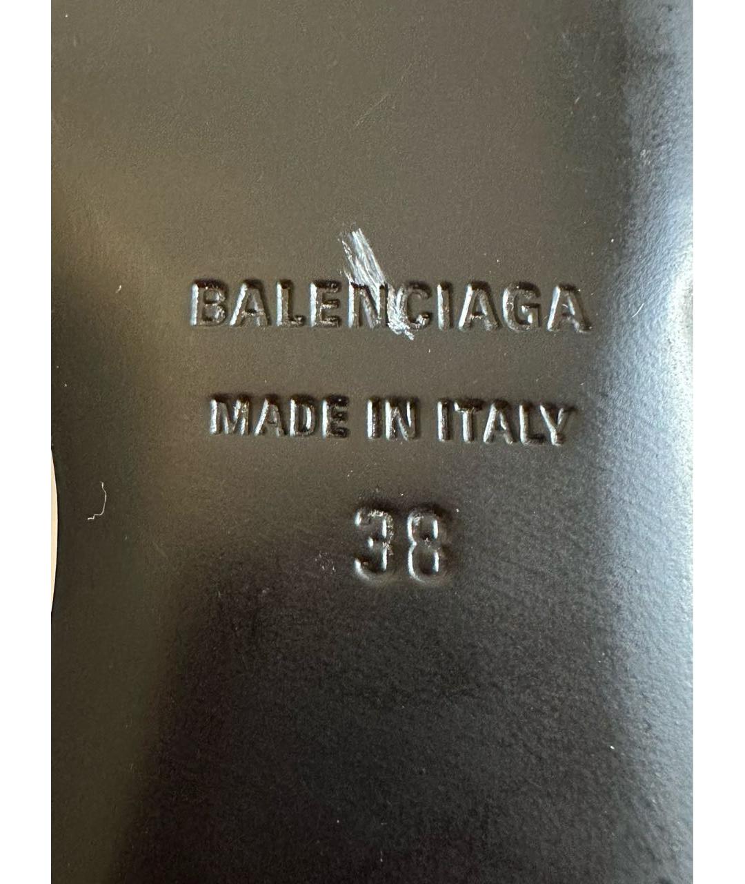 BALENCIAGA Бежевые кожаные шлепанцы, фото 8