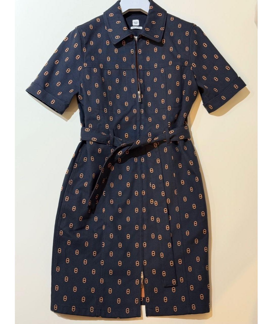 HERMES Черное хлопковое повседневное платье, фото 6