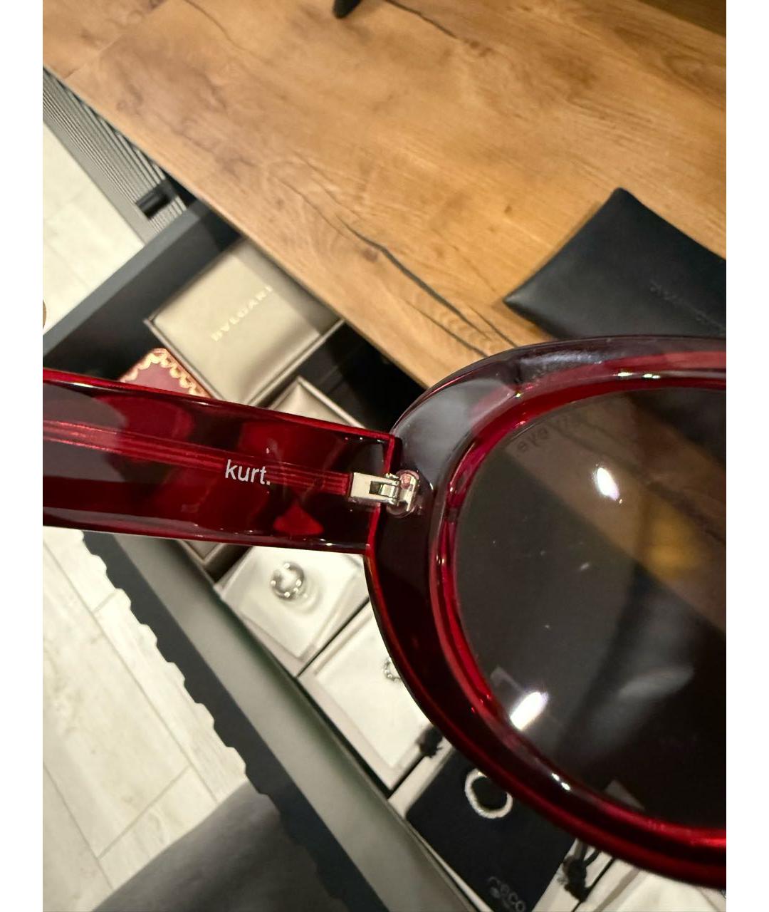 TAKAHIROMIYASHITA THE SOLOIST Красные пластиковые солнцезащитные очки, фото 3