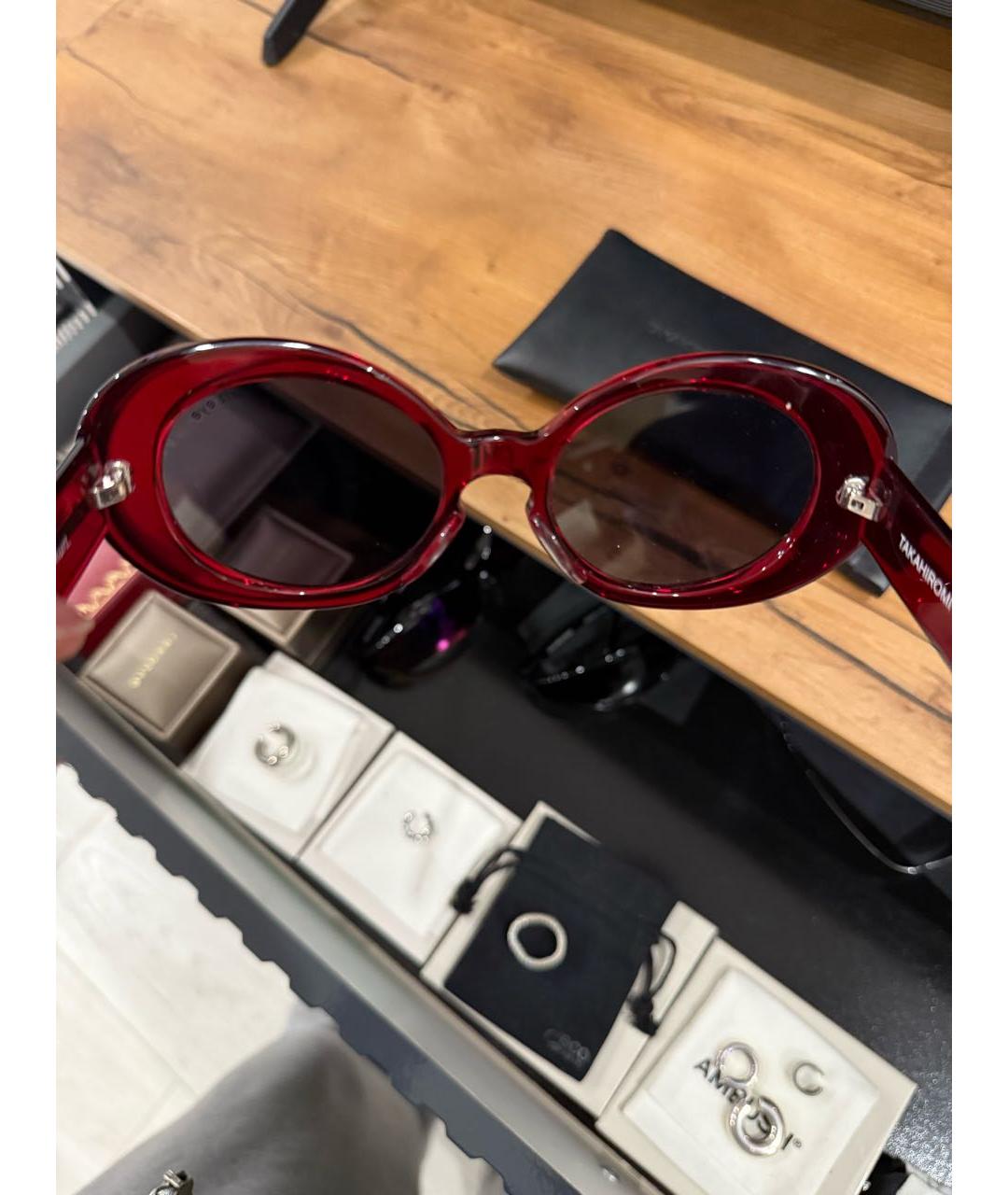 TAKAHIROMIYASHITA THE SOLOIST Красные пластиковые солнцезащитные очки, фото 2