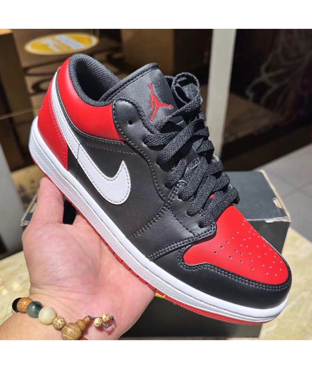 JORDAN Красные кожаные кроссовки, фото 2