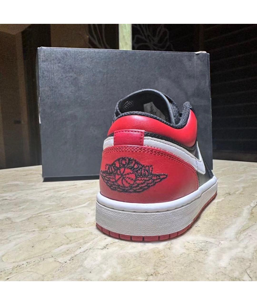JORDAN Красные кожаные кроссовки, фото 4