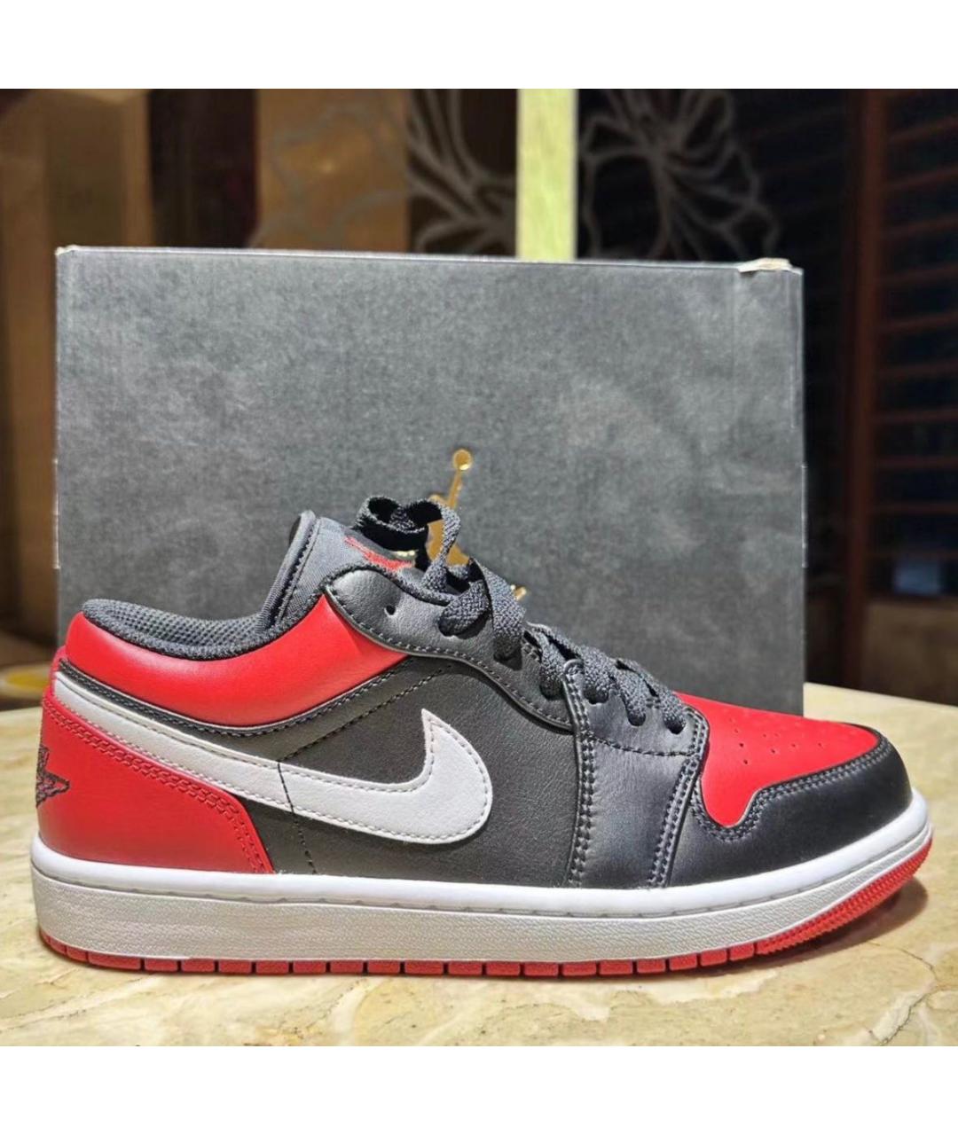 JORDAN Красные кожаные кроссовки, фото 3