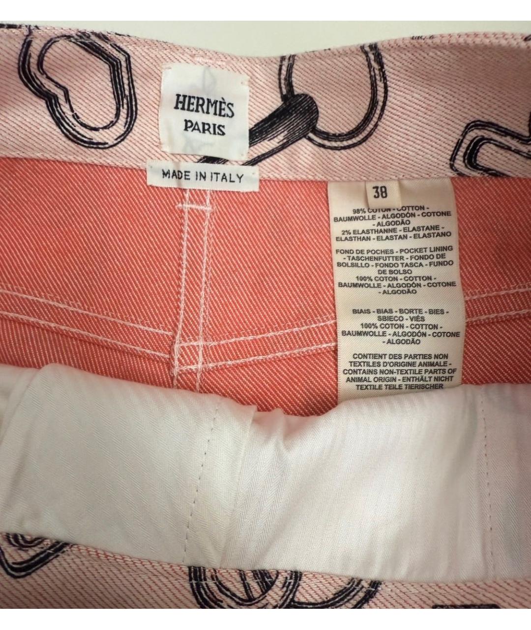 HERMES Розовые хлопковые шорты, фото 3