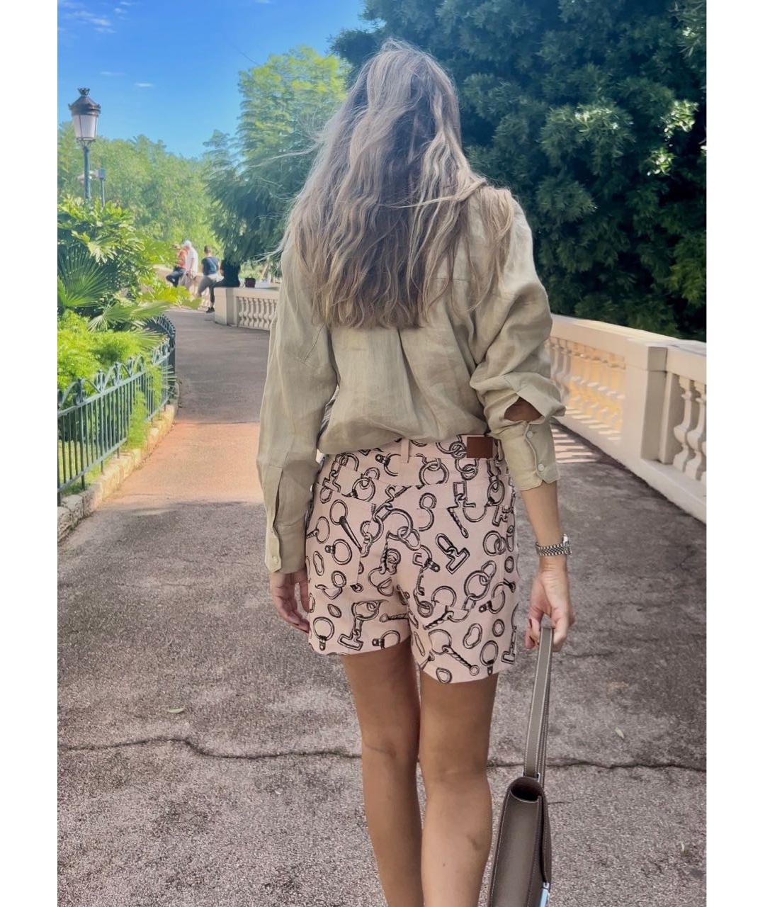 HERMES Розовые хлопковые шорты, фото 2