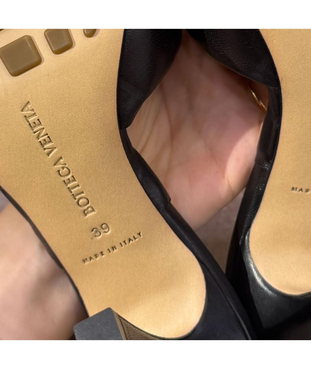 BOTTEGA VENETA Черные кожаные мюли, фото 6