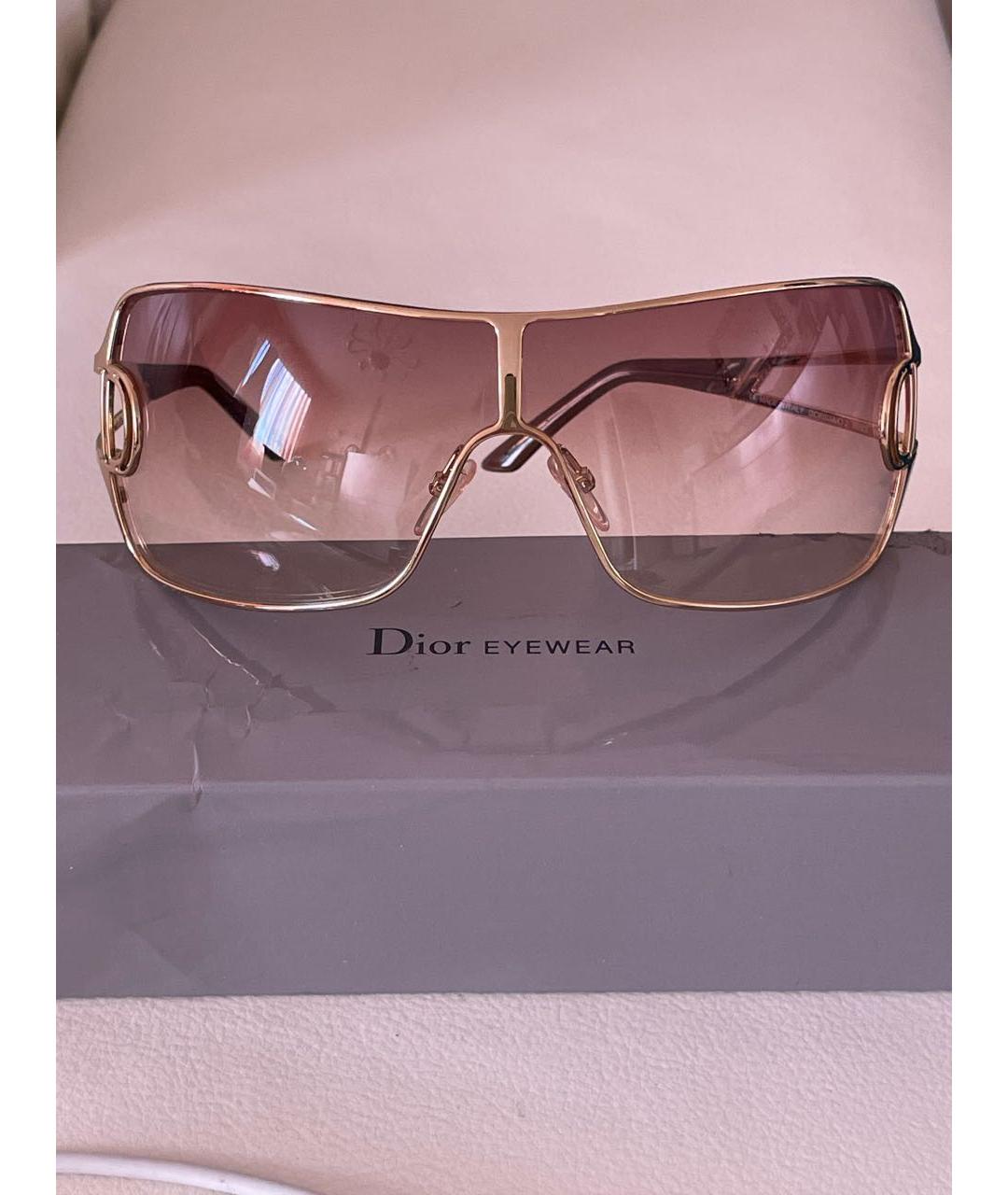 CHRISTIAN DIOR Желтые пластиковые солнцезащитные очки, фото 4