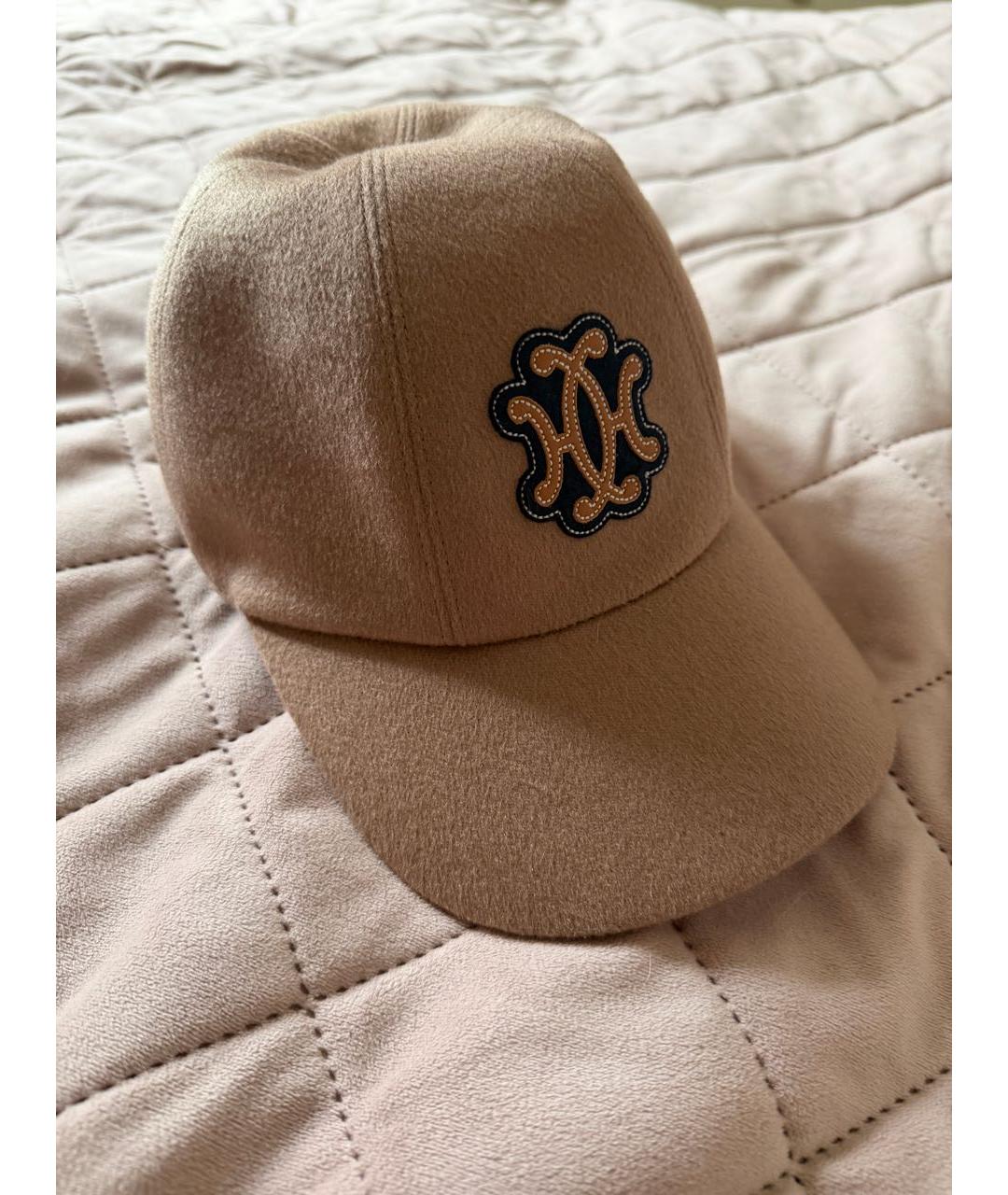 HERMES Бежевая кашемировая кепка, фото 5