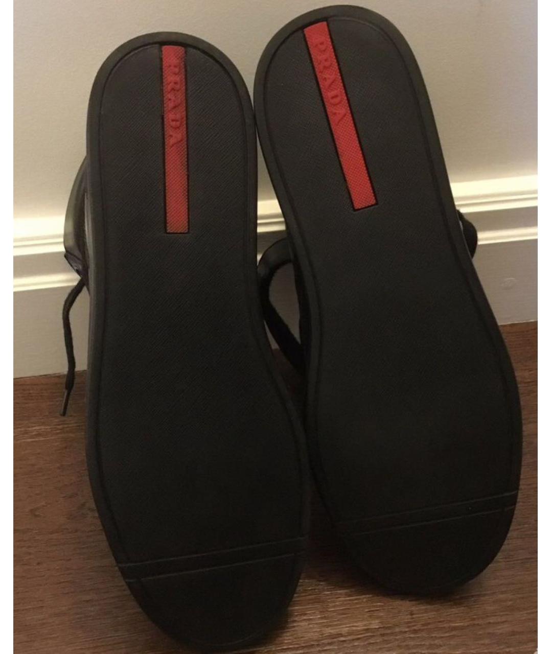 PRADA Темно-синие кожаные высокие ботинки, фото 4