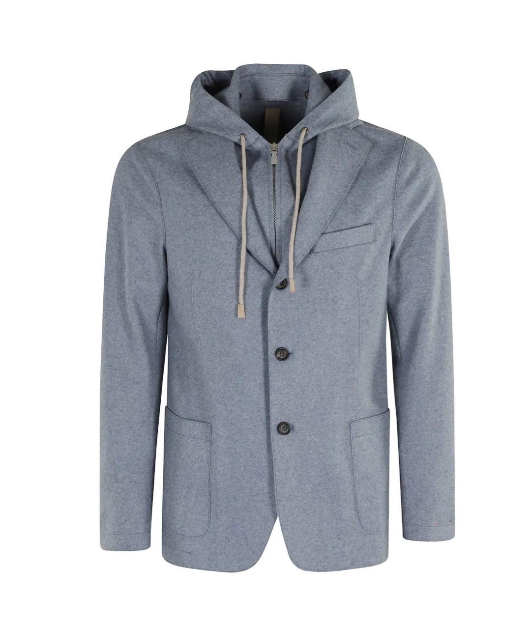 ELEVENTY Серый шерстяной пиджак, фото 1