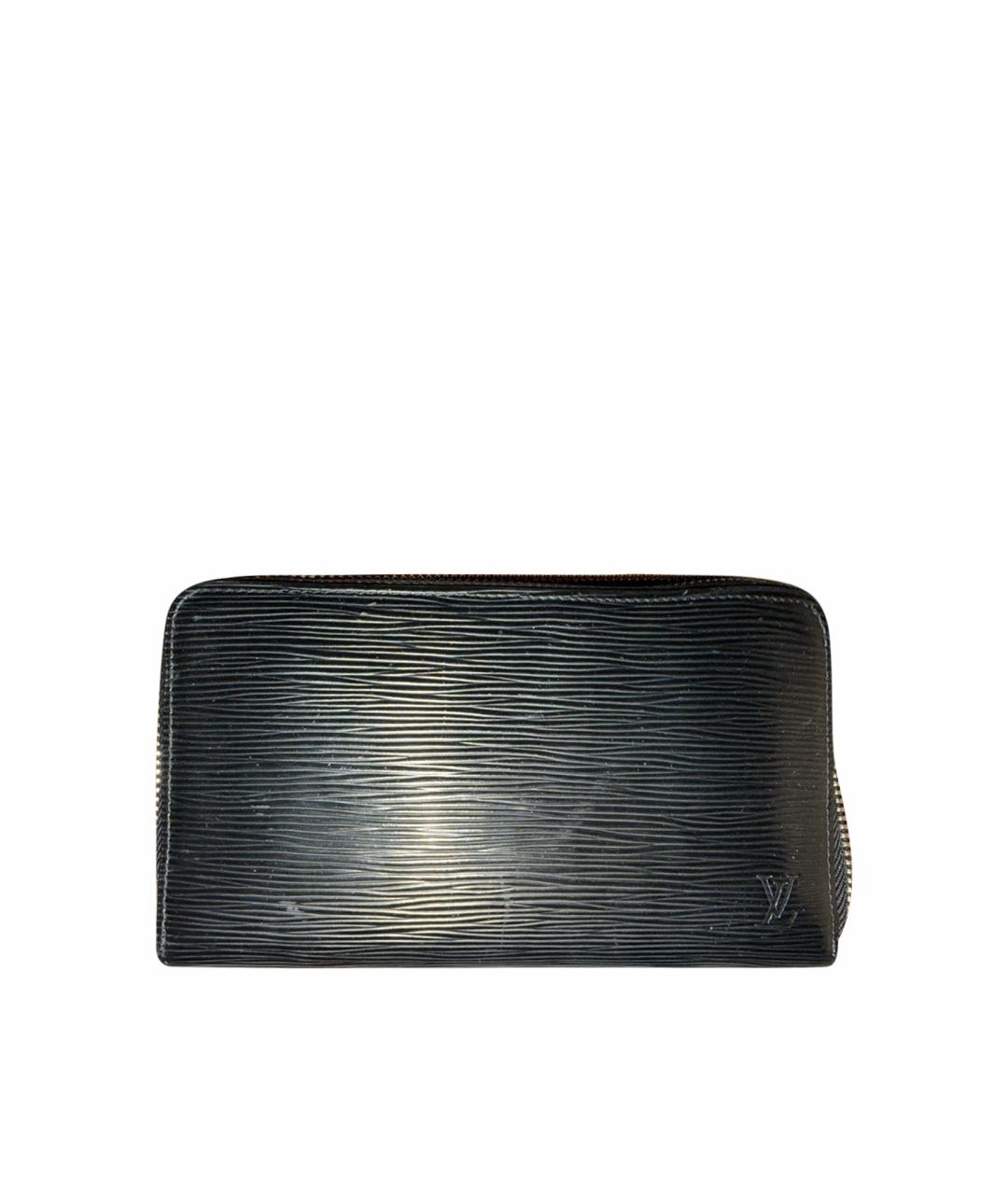 LOUIS VUITTON Черный кожаный кошелек, фото 1