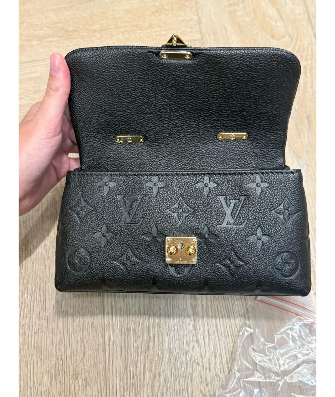 LOUIS VUITTON Черная кожаная сумка с короткими ручками, фото 3