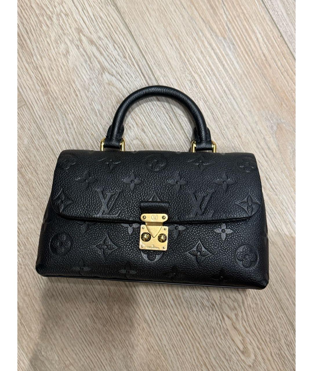 LOUIS VUITTON Черная кожаная сумка с короткими ручками, фото 5