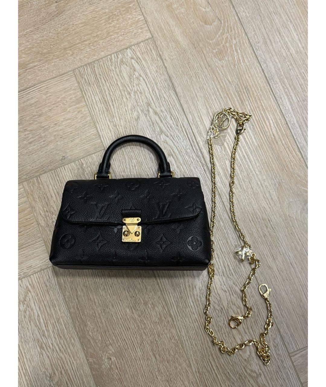 LOUIS VUITTON Черная кожаная сумка с короткими ручками, фото 4