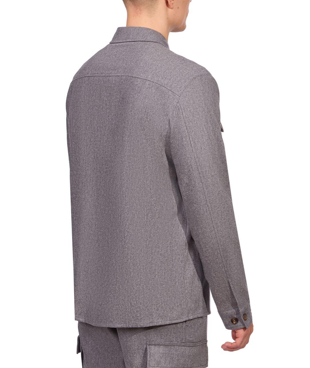 ELEVENTY Серая шерстяная кэжуал рубашка, фото 3